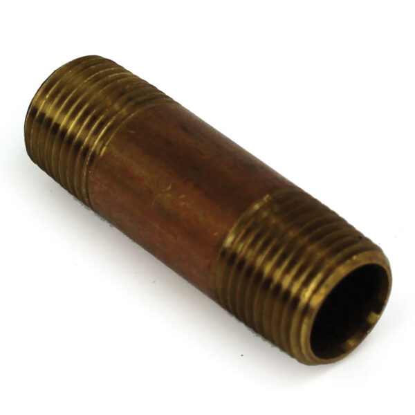 Pipe Nipple, 1/2" NPT, 2-1/2" Length, Brass