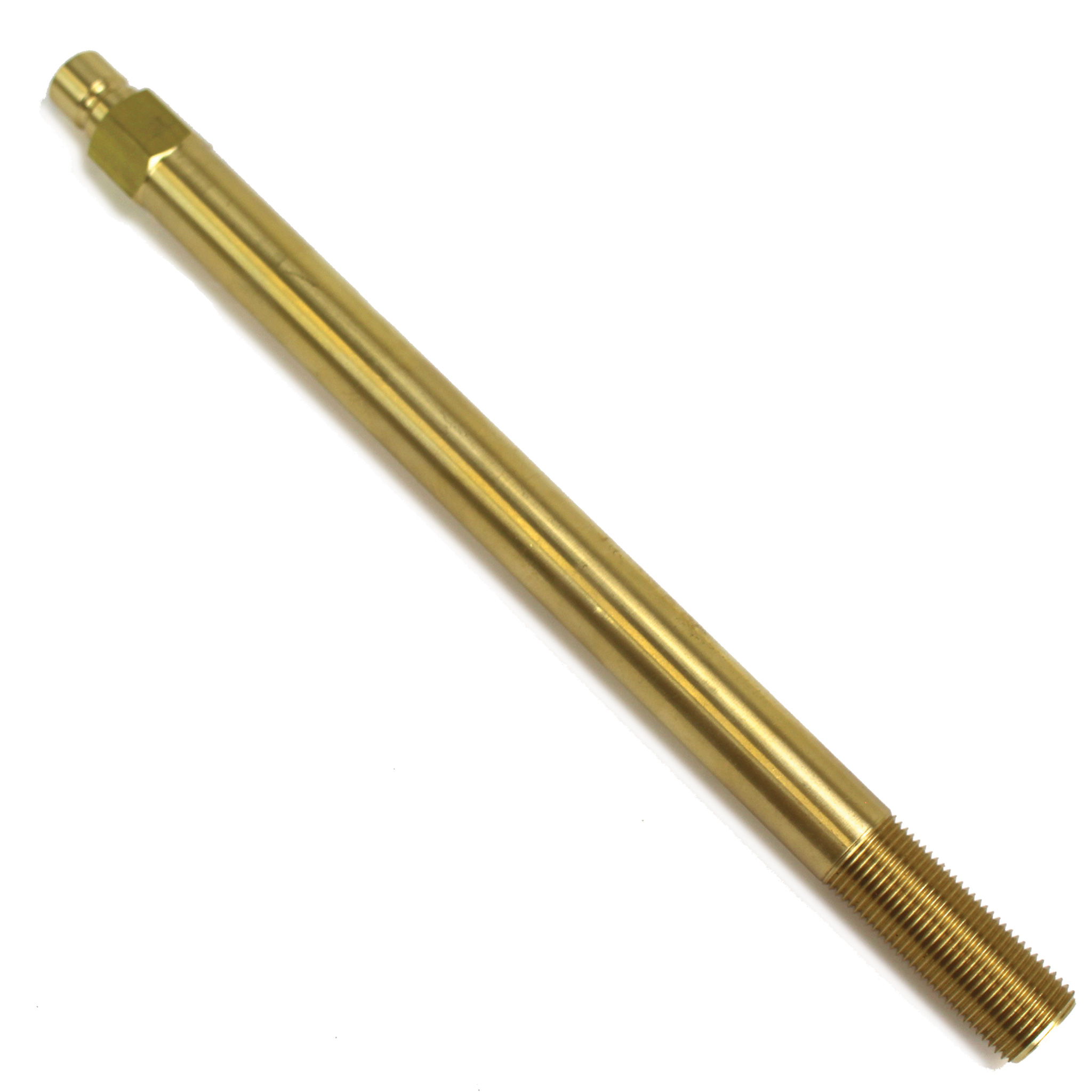 Plug, Water Extension, 300 Series, 3/8" Passage, 10" Length, 3/8" NPT, Brass - Image 1
