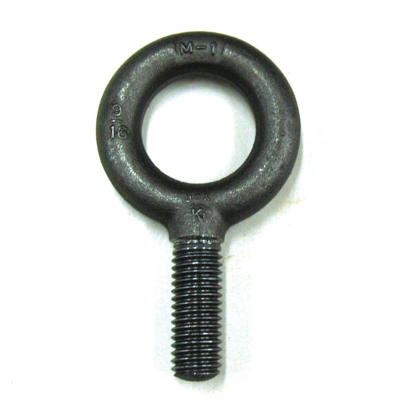 Eyebolt, 3,200 lb. Capacity, Standard, Non-Shouldered, Forged Steel, 9/16"-12 Thread Size