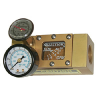 Flowmeter, 3/4" NPT, 20 gpm, Aluminum Body, Thermometer and Pressure Gauge (100 psi)