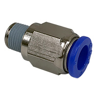 Push to Connect Tube Fitting, Connector, Male, 8mm OD Tube, 1/8" BSPP