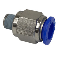 Push to Connect Tube Fitting, Connector, Male, 10mm OD Tube, 1/8" BSPP